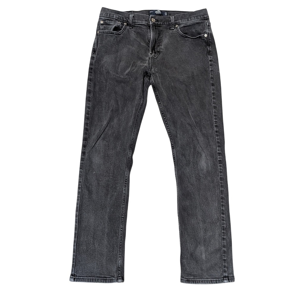 Hollister Jeans Mens 32x32 Black Slim Straight Epic Flex Faded Denim 331D2289